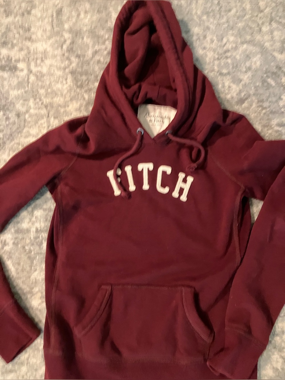 Abercrombie & Fitch Burgundy Logo Hoodie - Size M EUC